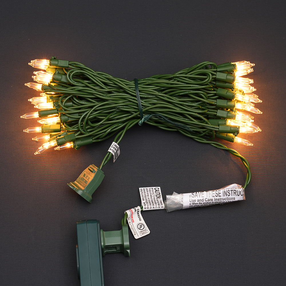 Grass green line clear light silk bubble straight light string