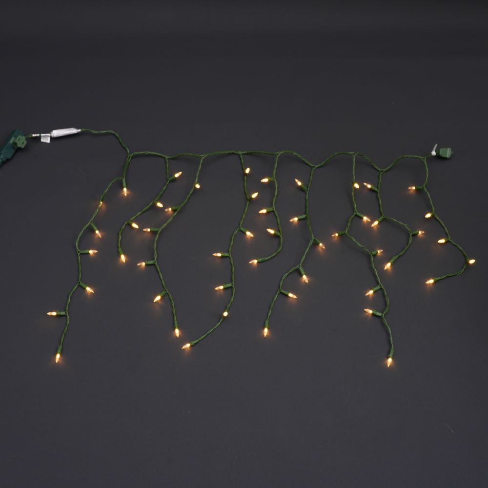 Grass green wire warm white LED bubble shell ice strip light string