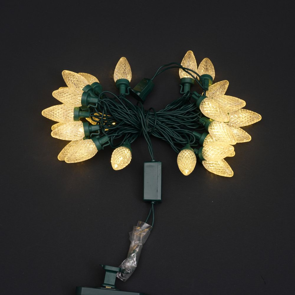 With rectifier, green line warm white LED diamond shell straight line light string