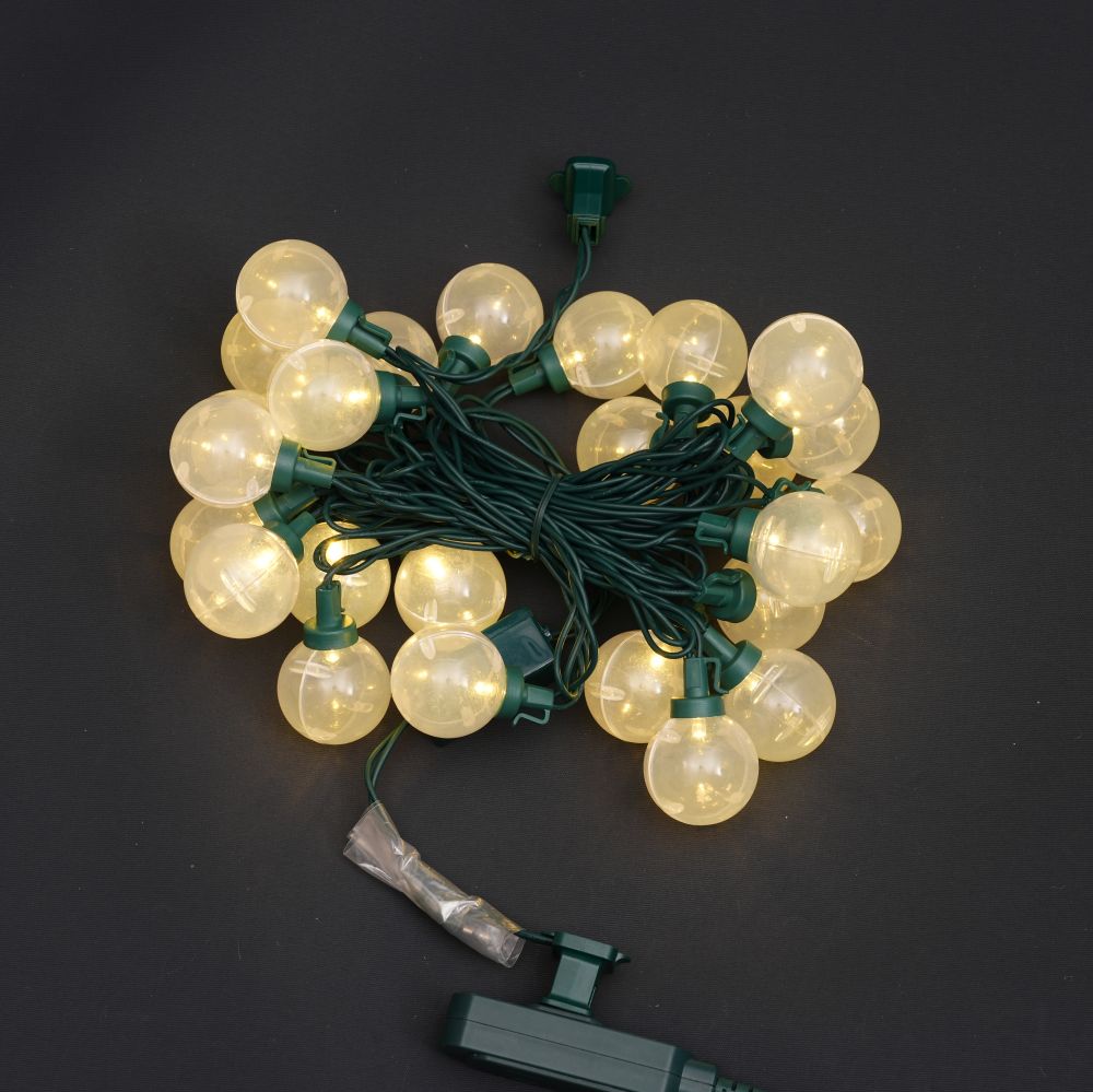 With rectifier green line warm white LED smooth fog white shell straight light string