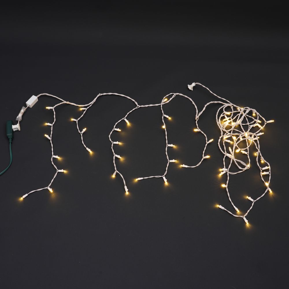 White line warm white LED ice strip light string