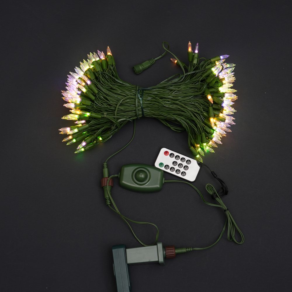 Low voltage grass green line two-color flashing LED soft head soft core structure light string